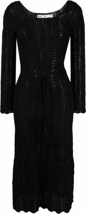 Matim&igrave; Crochet Scoop Neck Midi Dress - Dames - Casual kleedjes - Zwart - M - Kleedjes
