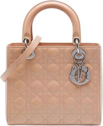 Dior Pre-owned Lady Handbag - Dames - Vintage Handtas - Beige - ONE Size - Leer - Vintage