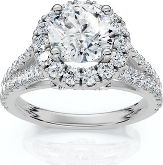 Pompeii3 Certified 1.5ct Hidden N Initial Diamond Engagement Ring 10k Gold Lab Grown