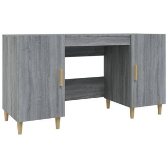 Berkfield Home Desk Grey Sonoma 140x50x75 cm Engineered Wood | Size: 140 x 50 x 75 cm