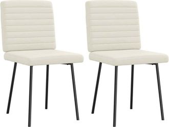 vidaXL Sillas de comedor 2 unidades terciopelo crema vidaXL