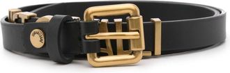Just Cavalli logo-lettering leather belt - women - Calf Leather - 100 - Black