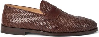 Brunello Cucinelli leather penny loafers - Brown