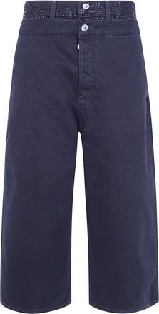 The Attico Washed Denim With Thermostrass Broeken - Dames - Denim shorts - Zwart - W25 - Denim - Korte Broeken