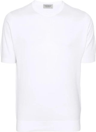 John Smedley White Kempton Fine Knit Cotton T-shirt
