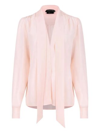 Tom Ford neck-tie silk blouse - Pink