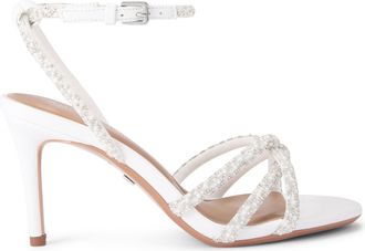 Kurt Geiger Womens Abra Heel Sandals - White Fabric - Size UK 4