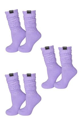 Lechery 5-Pack Fashion Retro Scrunch Socks in Lilac at Nordstrom