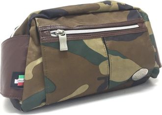 Orobianco Brown Khaki Nylon Leather Fanny Pack (Pre-Owned)
