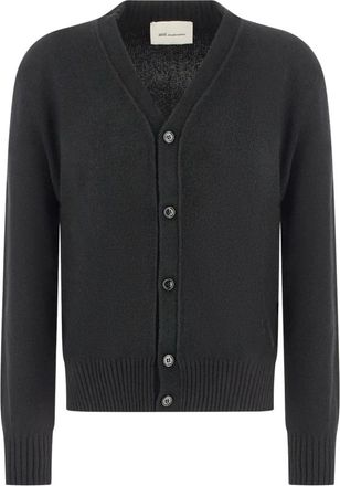 Ami Cardigan De Coeur in Cashmere - - Knitwear - Uomo - Nero - L