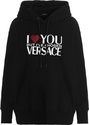 Versace Black Graphic Hood Sweatshirt