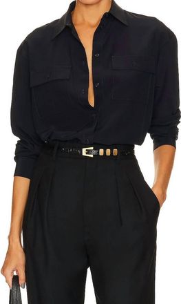 Nili Lotan Ellias Shirt In Dark Navy