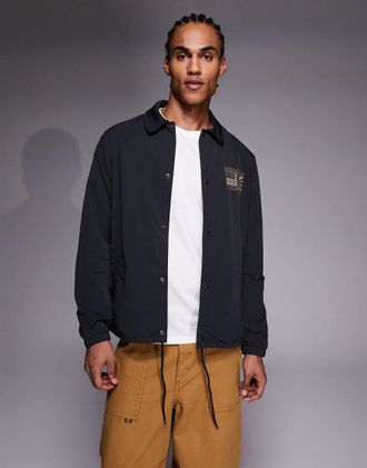 Barbour Steve McQueen - Giacca coach nera con logo-Nero