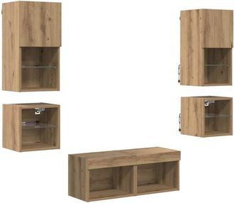 vidaXL Unidades De Pared Para Tv 8 Pcs Roble Artesanal Vidaxl