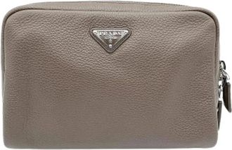 Prada Vintage, unisex, Beige, ONE Size, Leer, Pre-owned Vintage Sling Shoulder Bag