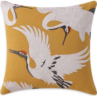 Sunday Citizen Crane Embroidered Big Throw Pillow in Gold at Nordstrom