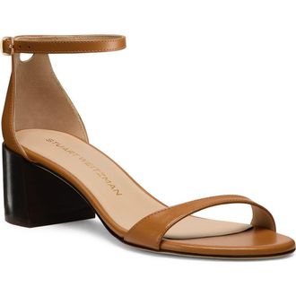 Stuart Weitzman Nudist Block Heel Sandal in Macchiato/Dark Brown at Nordstrom Rack, Size 5.5