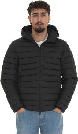Save The Duck Gewatteerde Hoodie met Zakken - Heren - Winterjassen - Zwart - 2XL - Polyester - Jassen