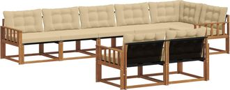 vidaXL Conjunto De Sof&aacute;s De Exterior 8 Uds. Natural Y Beige Vidaxl