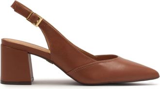Kazar Bruine pumps op een paal met een open hiel - Dames - Sandalen met hakken - Bruin - 38 EU - Leer - Schoenen