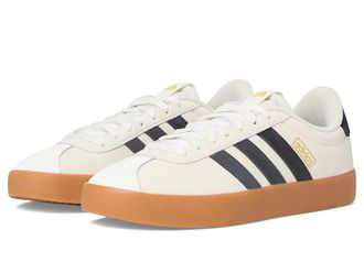 adidas VL Court 3.0 Womens Shoes Off-White/Grey/Gold Metallic : 7.5 B - Medium, Leather