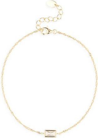 Argento Vivo Cubic Zirconia Line Singapore Chain Bracelet in Gold at Nordstrom Rack