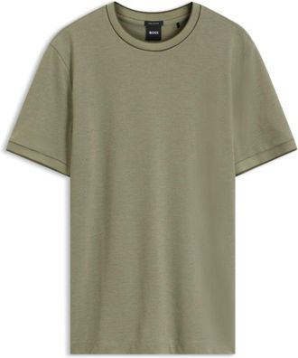 BOSS Regular-fit T-shirt in structured cotton with tipping details