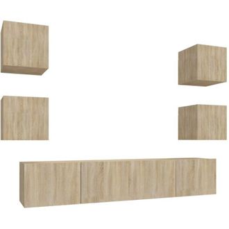 vidaXL Vidaxl - Set De Muebles Para Tv 6 Pzas Madera Contrachapada Roble Sonoma