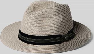 Bugatti Strohhut mit Zierschleife in Taupe, Größe 57