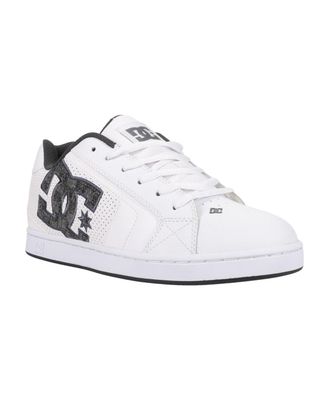 DC Sneaker DC SHOES Net, Herren, Gr. 9,5(42,5), weiss (wei&szlig;, monogram), Obermaterial:52.5% Leder, 47.5% Synthetikmaterial;, Schuhe Sneaker