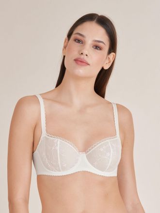 Felina Balconette-BH CONTURELLE Mille Fleurs, Damen, Gr. 70, Cup C, beige (cream), Obermaterial: 71% Polyamid, 19% Elasthan, 10% Polyester, gestreift, BHs Ba
