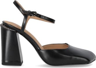 Ash Vierkante Neus Slingback Pomp - Dames - Pumps - Zwart - 38 EU - Leer - Schoenen