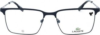 Lacoste L2296424 Rectangle Full Rim Metal Eyeglasses - Blue