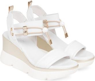 Nero Giardini Platform Wedge Sandal in White at Nordstrom, Size 11Us