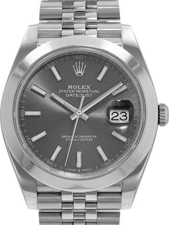Rolex Pre-owned Rolex Datejust 41 Automatic Chronometer Silver Dial Mens Watch 126300 SSJ