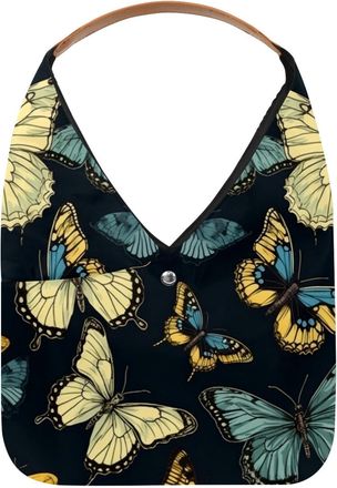 Generic Butterfly Reusable Lightweight Grocery Bags - Foldable Into Compact Pouch, Washable & Sturdy, Multipurpose for Shopping and Travel