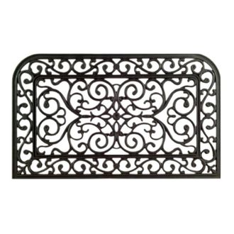 Imports Decor Monarch Wrought Iron Rubber Door Mat, Non-Slip Indoor Outdoor Entryway Mat, Natural & Recycled Rubber, Durable & Moisture Resistant