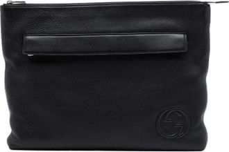 Gucci Pre-owned Vintage Clutch - Dames - Vintage Clutch - Zwart - ONE Size - Leer - Vintage