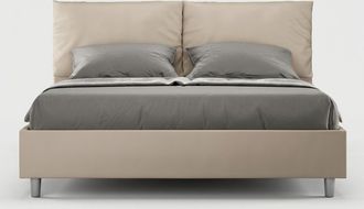 Les Tendances Cama Doble Container 160x200 Cabecero Con Cojines Antea M1 - Beige