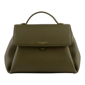 Pourchet Tassen, Dames, Groen, ONE Size, Leer, S&eacute;vign&eacute; Handtas