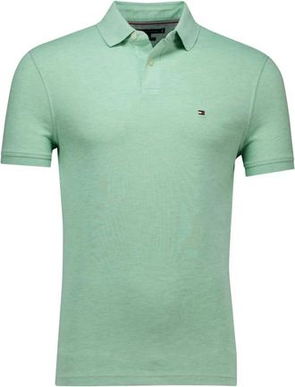 Tommy Hilfiger Tops, Heren, Groen, 3Xl, Groene poloshirt met korte mouwen