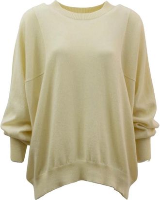 High Ronde Hals Lange Mouw Jersey - Dames - Blouses - Wit - M - Overhemden