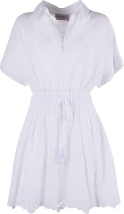 Ermanno Scervino Eyelet Embroidery Cinched Mini Dress