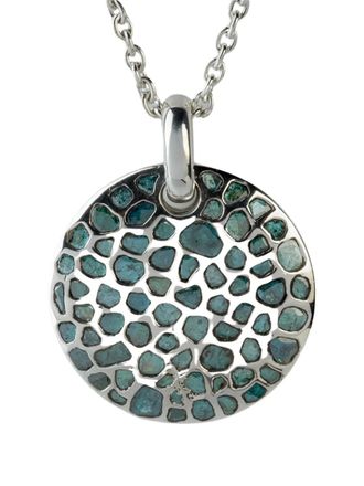 Parts Of Four Disk diamond necklace - unisex - Sterling Silver/Blue Diamond - One Size