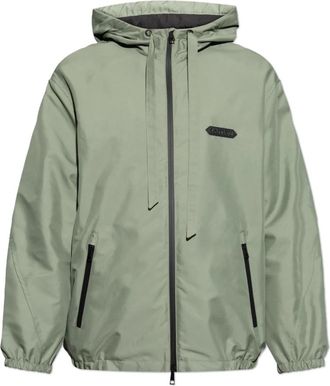 Lanvin Jas met logo - Heren - Zomerjassen - Groen - M - Polyester - Jassen