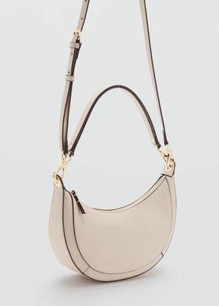 Mango Borsa spalla ovale bianco sporco - Donna - Taglia unica - MANGO