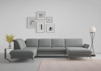 Sit&more Wohnlandschaft »Fashion U-Form« wahlweise mit Kopfteilverstellung, Vorziehsitz, motorisch, Nickelfüsse