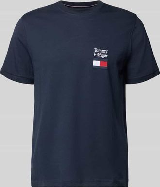 Tommy Hilfiger Regular Fit T-Shirt aus reiner Baumwolle Modell BRAND LOVE TEXT in Marine, Gr&ouml;&szlig;e XXL