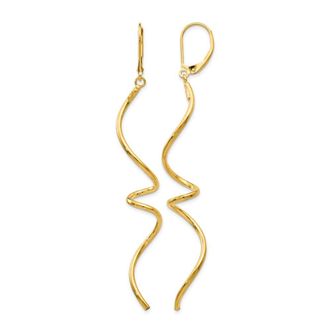 Diamond2Deal 14K Yellow Gold Twisted Drop Dangle Earrings