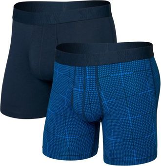 Saxx Droptemp Cooling Cotton Boxer Brief Fly 2-Pack Kunstfaserunterw&auml;sche f&uuml;r Herren | blau